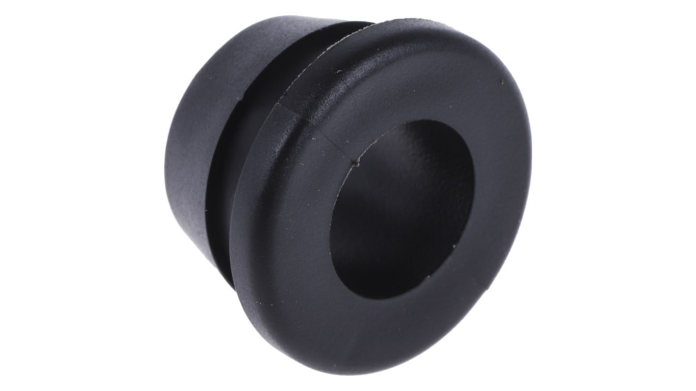 RS PRO Black PVC 12mm Cable Grommet for Maximum of 8mm Cable Dia.