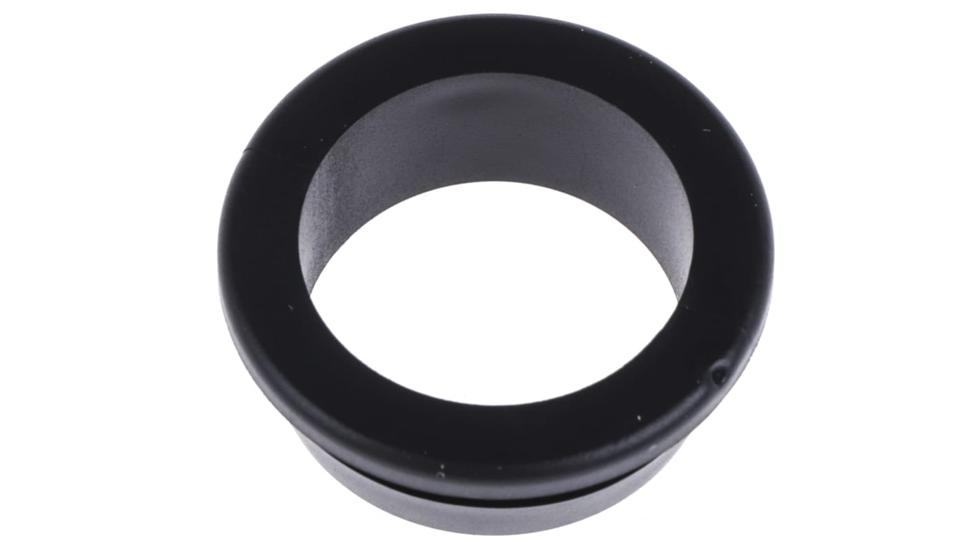 RS PRO Black PVC 22mm Cable Grommet for Maximum of 18mm Cable Dia.