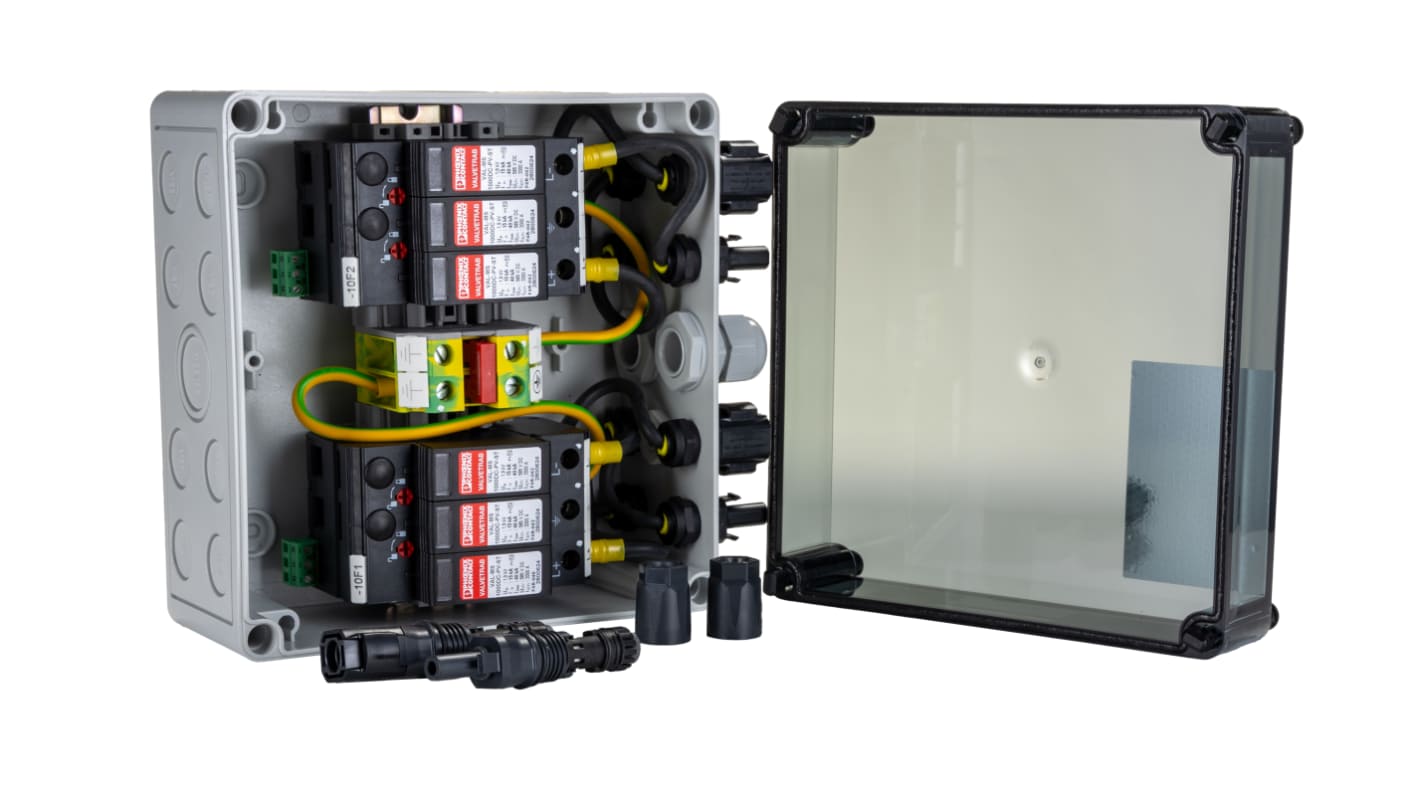 Phoenix Contact SOL-SC-1ST-0-DC-2MPPT-2001 Series Polycarbonate Junction Box, IP65, 111 x 180 x 180mm