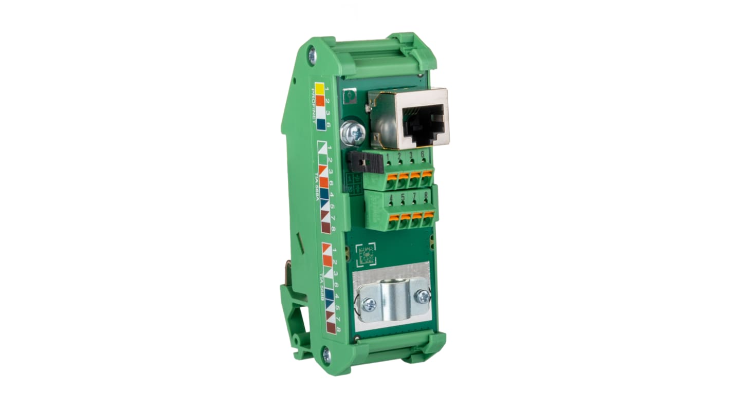 Phoenix Contact Patchpanel, Cat5e, 1 Porte, RJ45, 90mm, Grøn, FL-PP-RJ45-SCC Serien