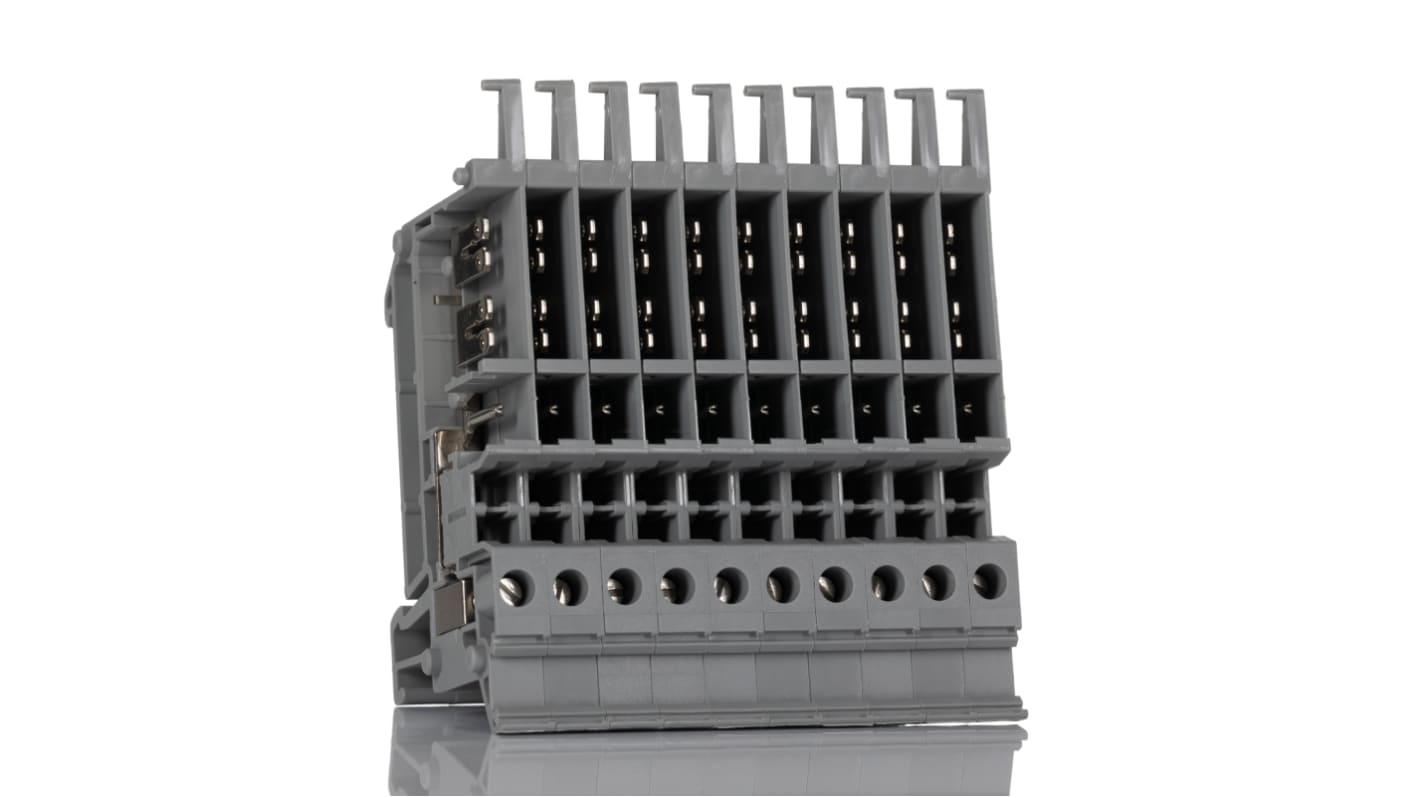 Phoenix Contact 3070435 8-0, 8), VBSTB 4-FS (6-2 Series Grey, 2.5mm², 1-Level, Screw Termination