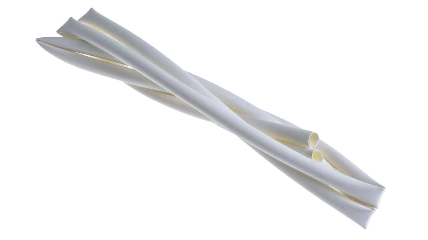 RS PRO Adhesive Lined Heat Shrink Tube, White 6.4mm Sleeve Dia. x 1.2m Length 3:1 Ratio