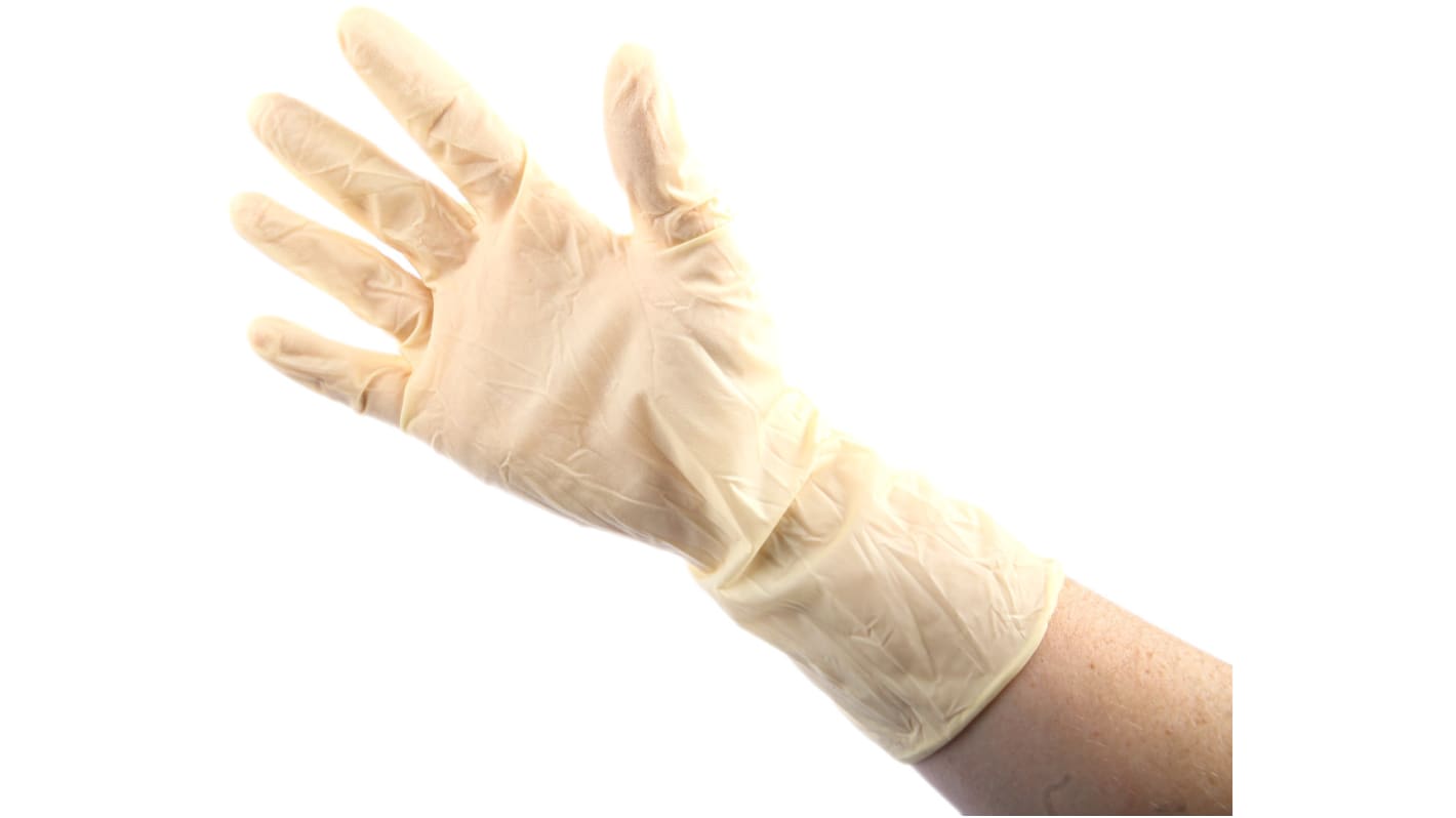 RS PRO Latex Disposable Gloves, Size 9, Large, 100 per Pack