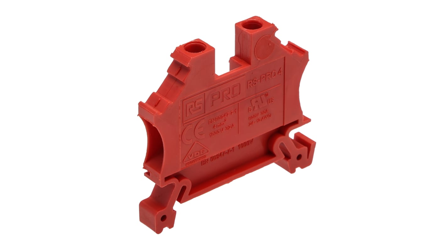 RS PRO Red, Single-Level, Cage Clamp Termination