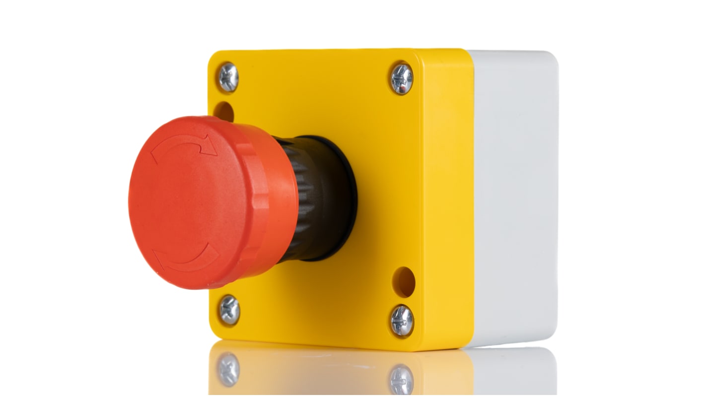 RS PRO Twist Release Emergency Stop Push Button, Surface Mount, 2NC, IP65