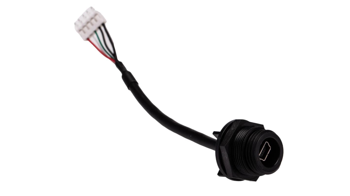 Bulgin Straight, Panel Mount, Socket- Single Port Type B 2.0 IP68 USB Connector