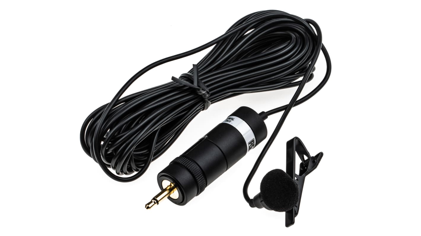 RS PRO Wired Lavalier Microphone, 30 Hz → 18 kHz