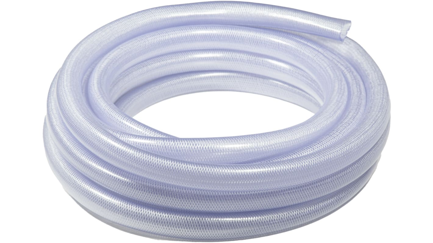 RS PRO PVC, Hose Pipe, 38mm ID, 48mm OD, Clear, 15m