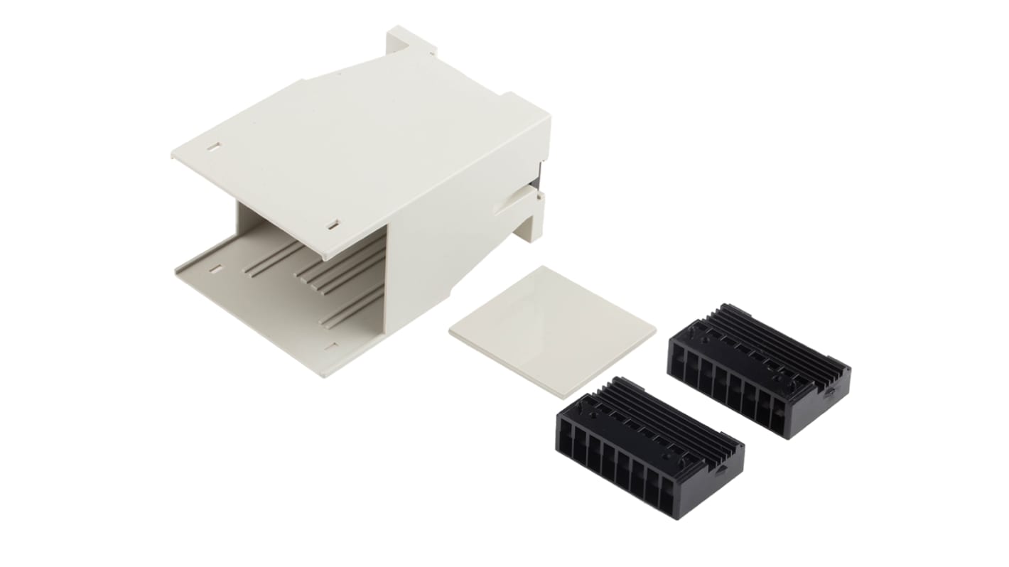 RS PRO DIN Rail Enclosure Enclosure Type, 75 x 55 x 110mm, Polycarbonate DIN Rail Enclosure