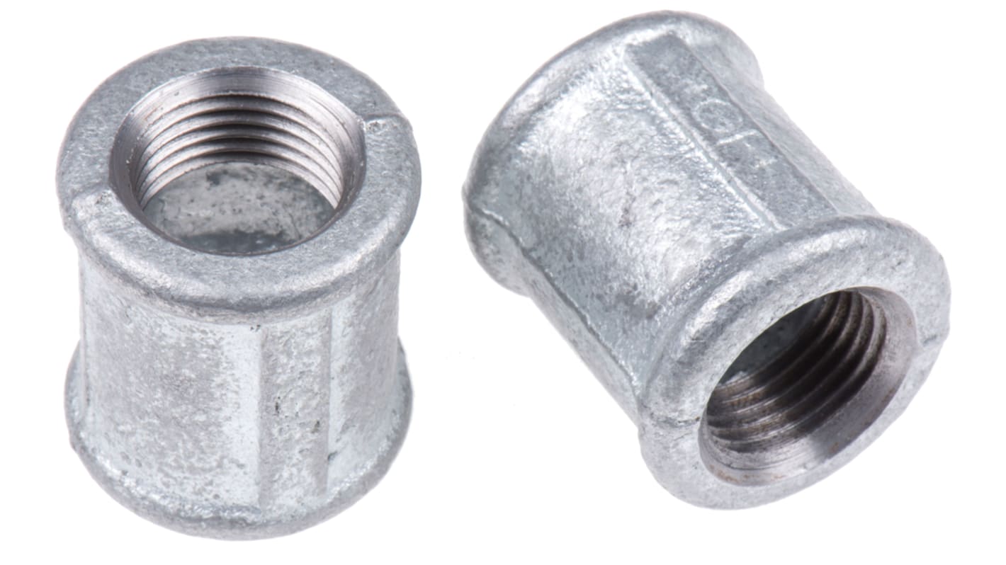 Georg Fischer Galvanised Malleable Iron Fitting Socket, Female BSPP 1/2in to Female BSPP 1/2in