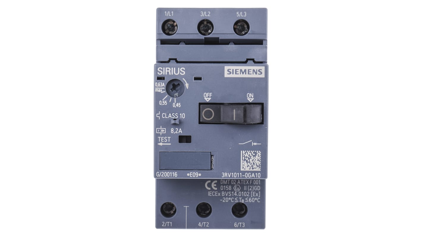 Siemens 0.45 → 0.63 A SIRIUS Motor Protection Circuit Breaker