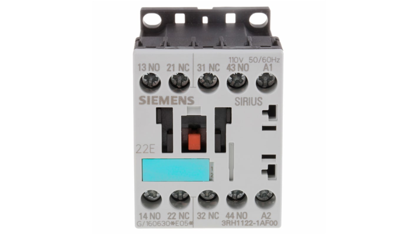 Siemens 3RH1 Contactor Relay 2NO/2NC, 6 A Contact Rating, SIRIUS Classic