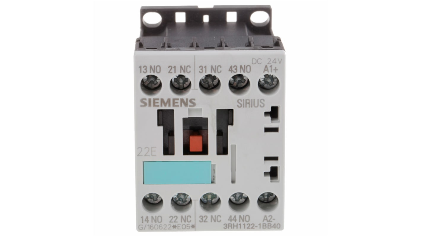 Siemens 接触器继电器, 3RH1系列, 触点额定电流 10 A