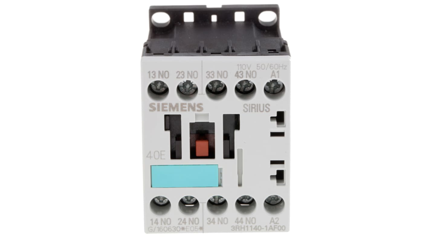 Siemens 3RH1 Contactor Relay 4NO, 6 A Contact Rating, SIRIUS Classic