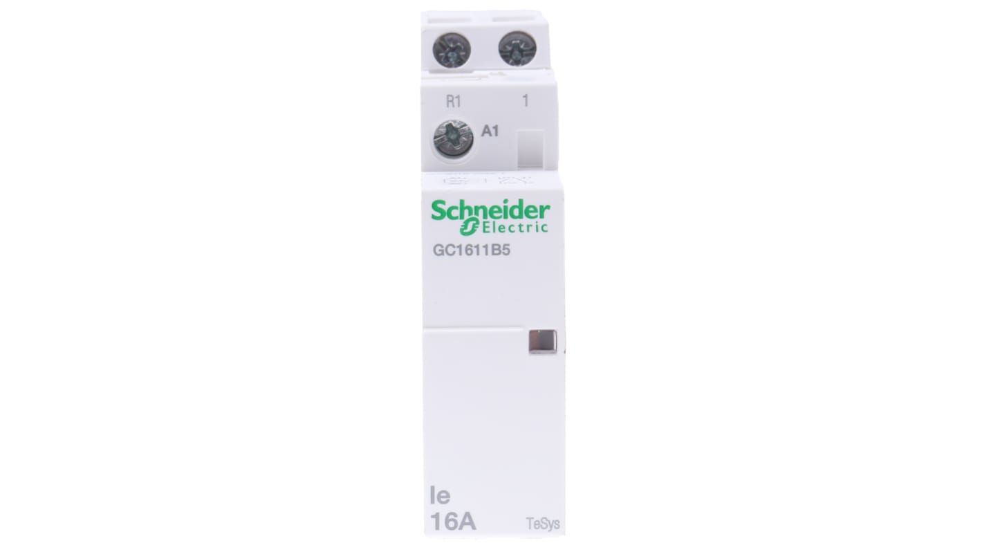 Schneider Electric GC16 Series Contactor, 24 V ac Coil, 2-Pole, 16 A, 1NO + 1NC, 250 V ac