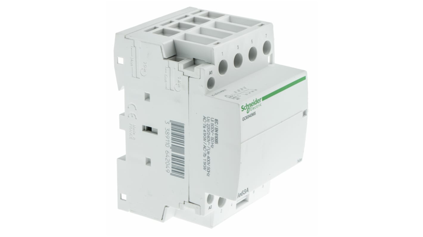 Schneider Electric TeSys GC GC63 Contactor, 230 V ac Coil, 4-Pole, 63 A, 4NO, 415 V ac