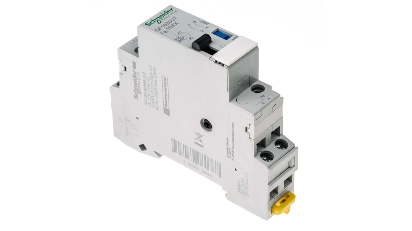 Schneider Electric 功率继电器, 230 → 240V 交流线圈, 16A切换, SPST, 2极, DIN导轨安装