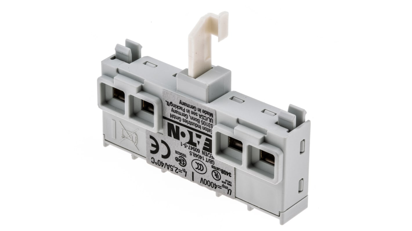 Eaton Auxiliary Contact, 2 Contact, 1NC + 1NO, Front Mount NHI-E-11