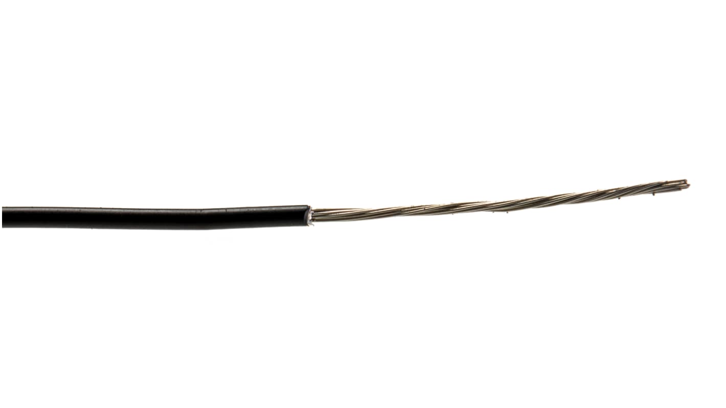 TE Connectivity Black 0.75 mm² Harsh Environment Wire, 0.23 mm, 100m, Polymer Insulation, 100G0111-0.75-0