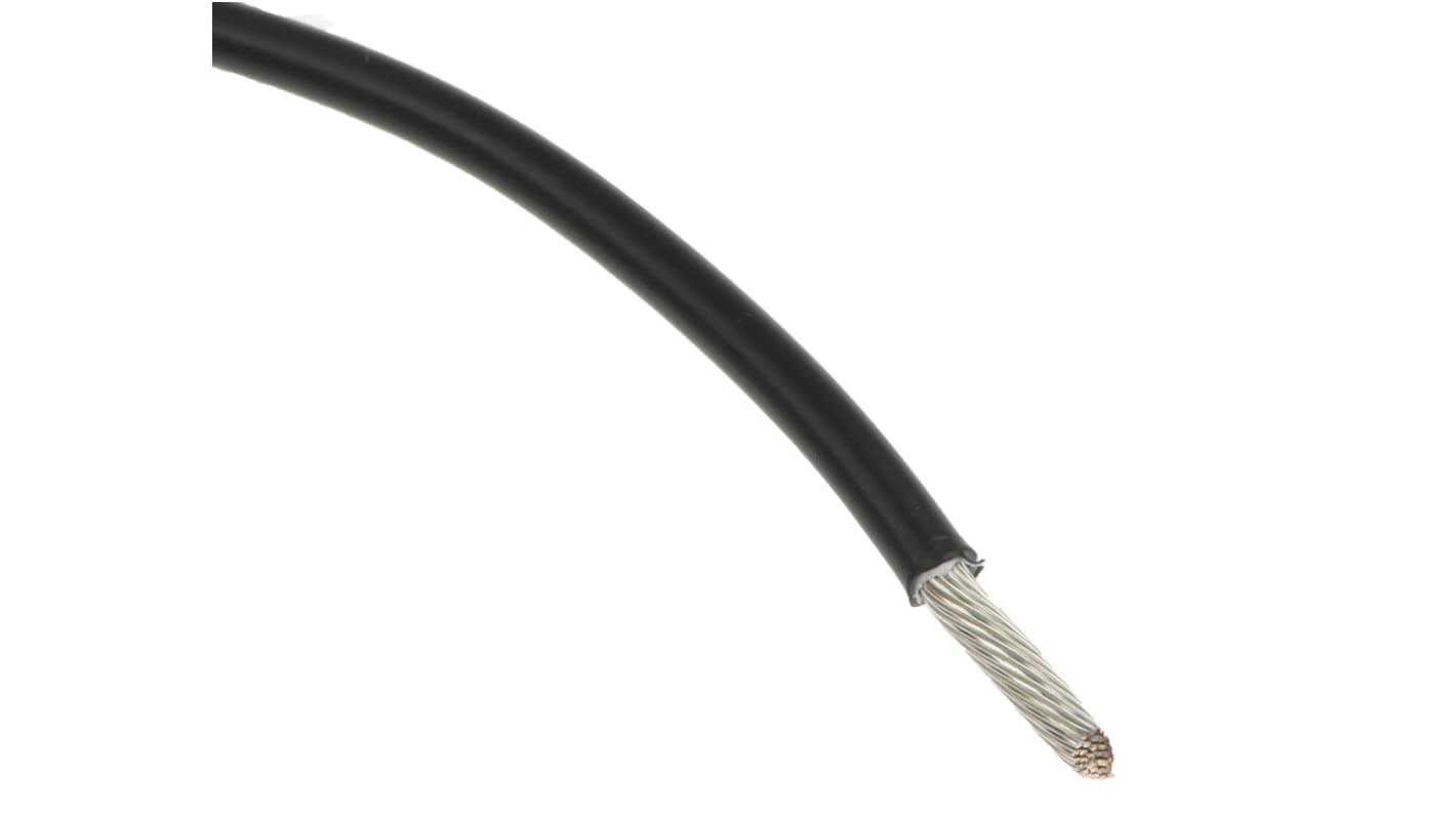 TE Connectivity 100G Series Black 0.5 mm² Hook Up Wire, 19/0.18 mm, Polymer Insulation, 100G0111-0.50-0CK0226