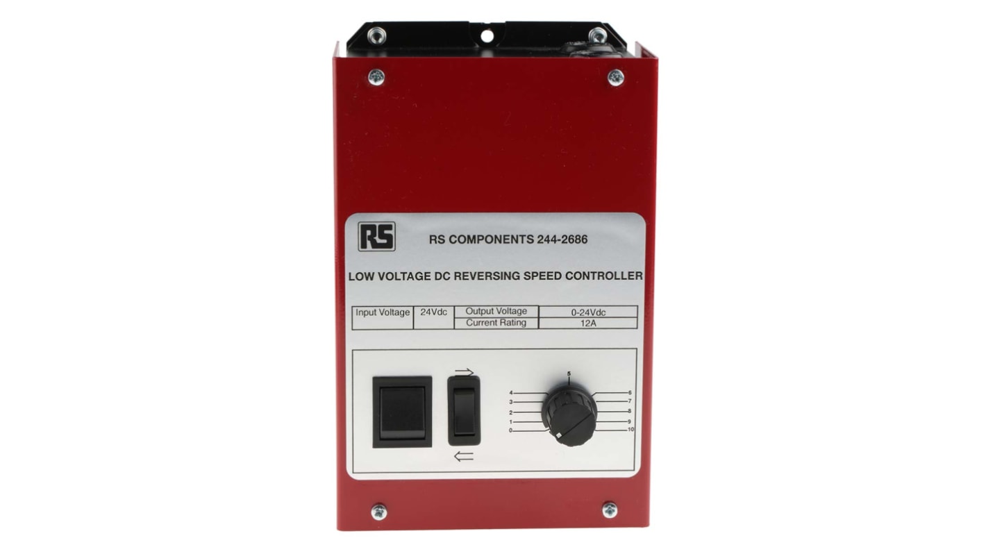RS PRO, DC Motor Controller, Potentiometer Control, 24 V, 12 A, Box Mount
