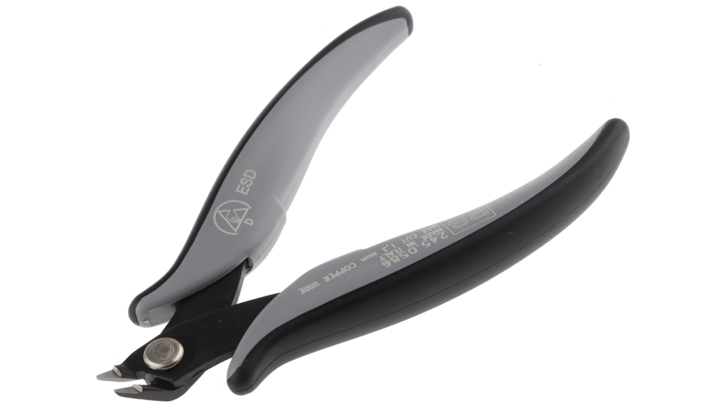 Tronchesini obliqui RS PRO in Acciaio, L. 137 mm, capacità di taglio max 1mm, ESD