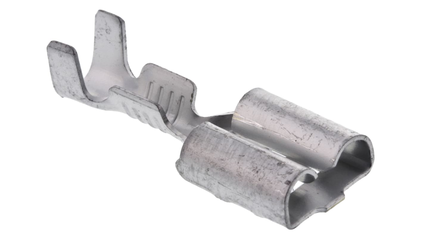 TE Connectivity FASTIN-FASTON .250 Uninsulated Female Spade Connector, Receptacle, 6.35 x 0.81mm Tab Size, 0.3mm² to