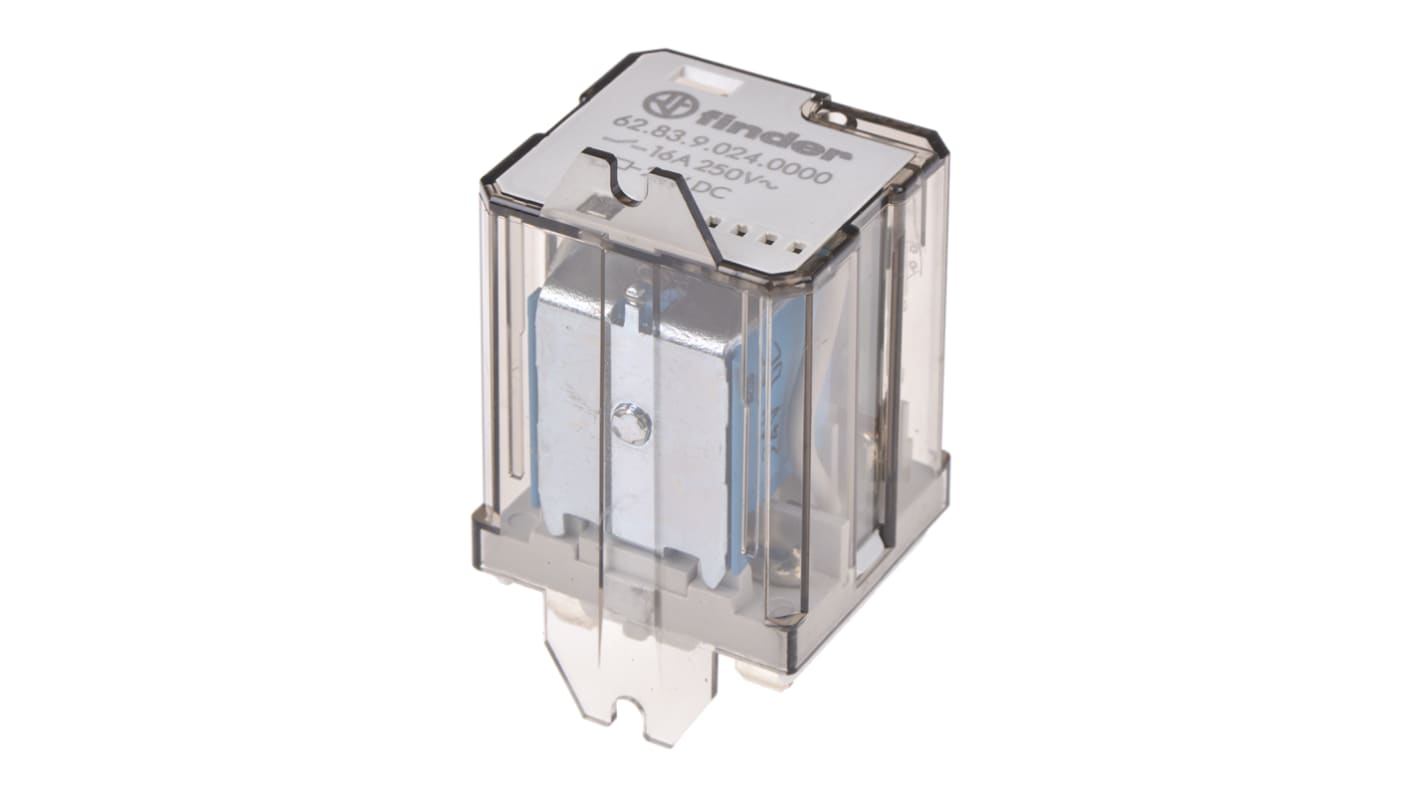 Finder Flange Mount Power Relay, 24V dc Coil, 16A Switching Current, 3PDT