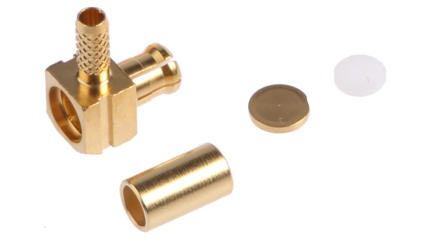 Radiall, Plug Cable Mount MCX Connector, 50Ω, Crimp Termination, Right Angle Body