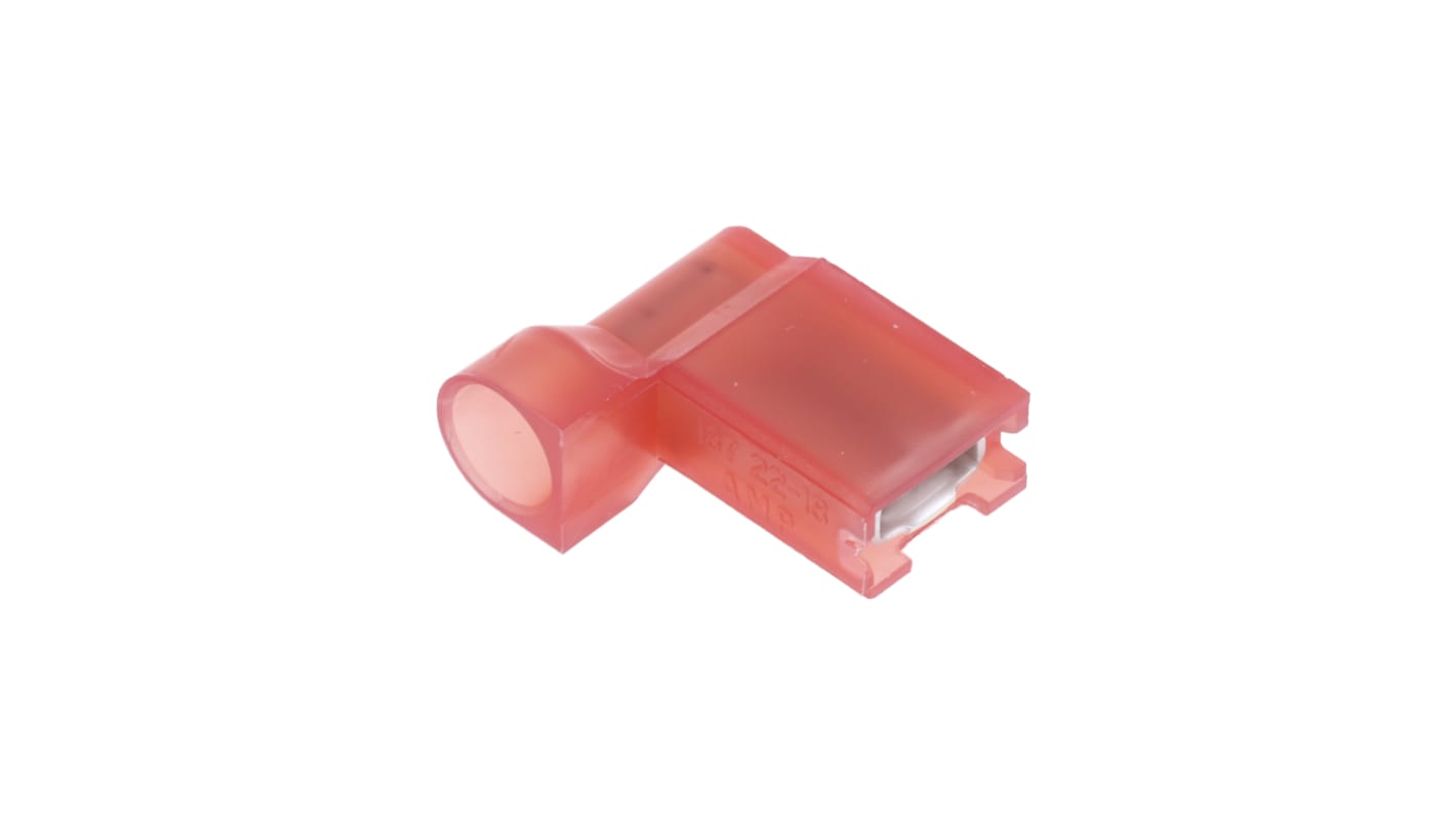 TE Connectivity Ultra-Fast .187 Red Insulated Female Spade Connector, Flag Terminal, 4.75 x 0.81mm Tab Size, 0.3mm² to