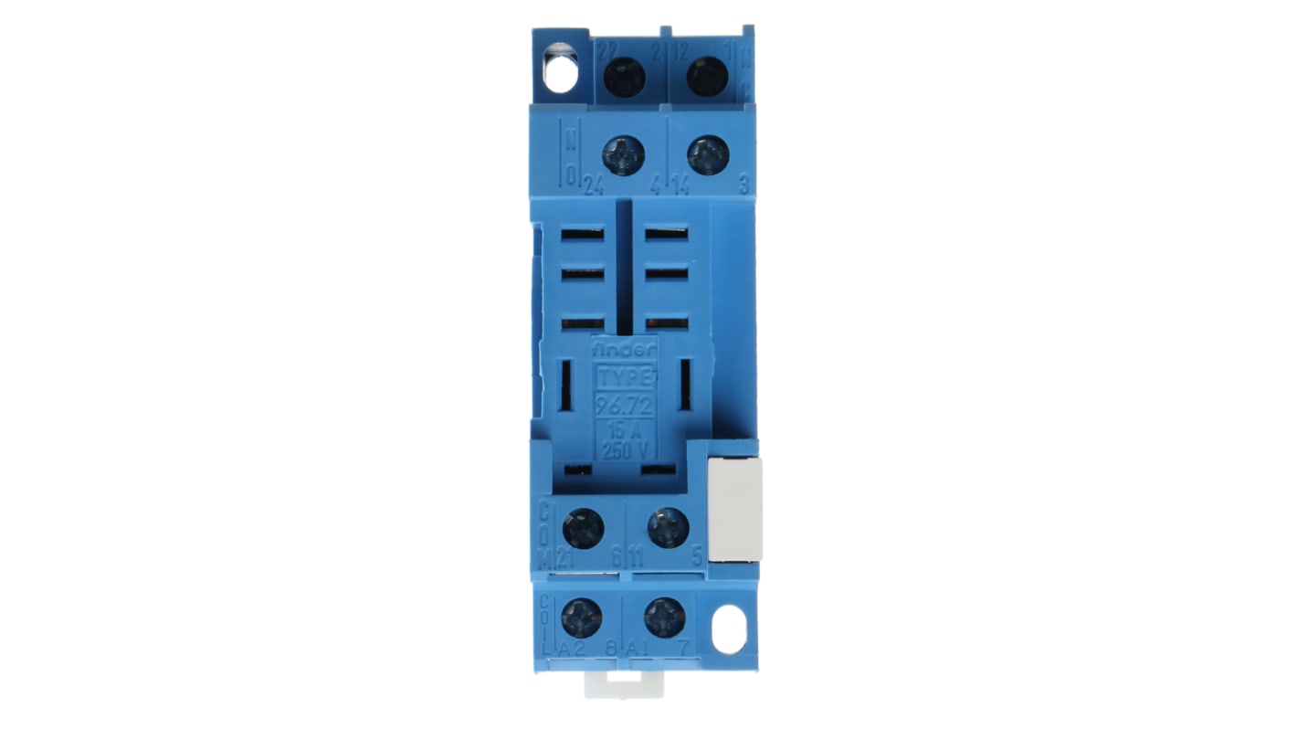 Finder 96 250V ac DIN Rail Relay Socket, for use with 56.32