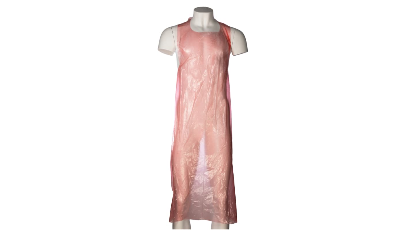RS PRO Red Polythene Food Safe Disposable Apron, 100 Per Box