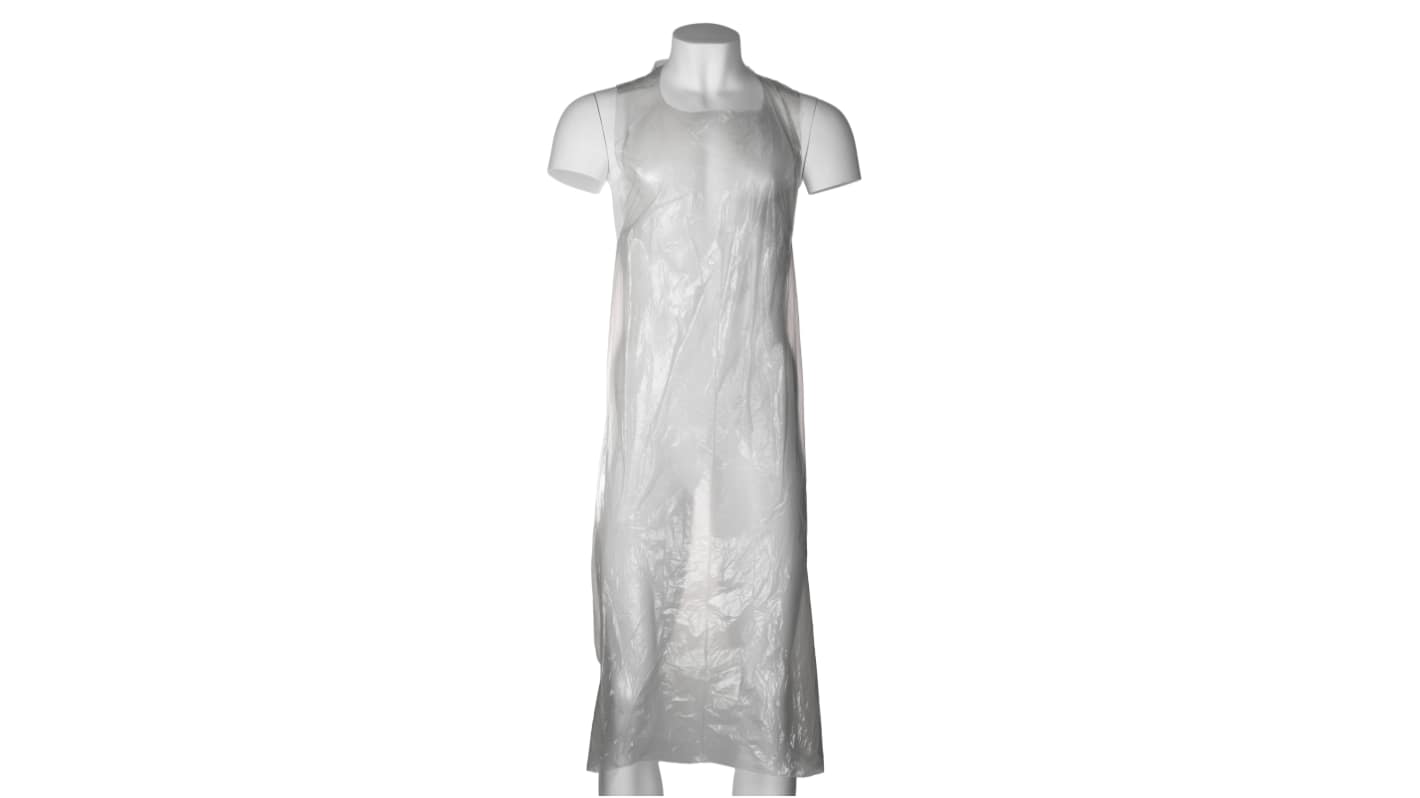 RS PRO Einweg-Schürze, 69cm Hüftumfang, 1.07m L., Polyethylen Damen, Herren, 100Stück Stk.