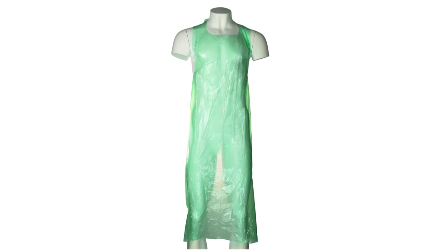 RS PRO Green LDPE Food Safe Disposable Apron, 200 Per Box