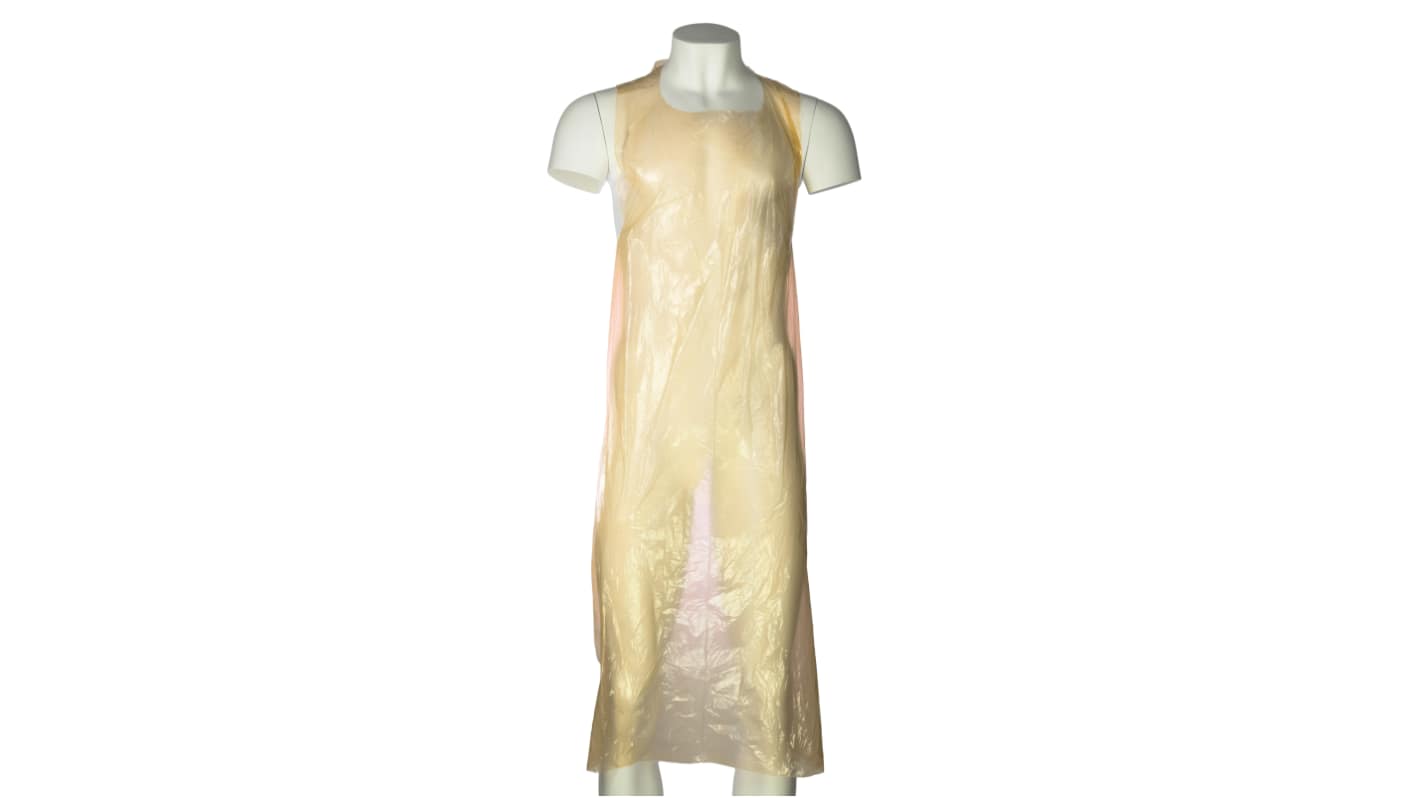 RS PRO Yellow LDPE Food Safe Disposable Apron, 100 Per Box