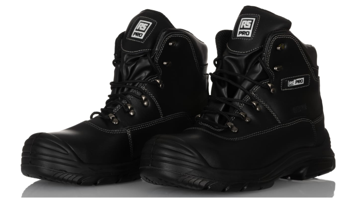 RS PRO, Unisex, Sicherheitsstiefel Schwarz mit Stahl-Schutzkappe, Größe 44 / UK 10