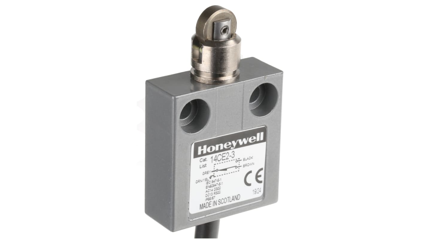 Honeywell 滚轮柱塞式行程开关, 最大交流240V, 最大5A, IP65、 IP66、 IP67、 IP68, 电缆接口, 常开/常闭, 14CE系列
