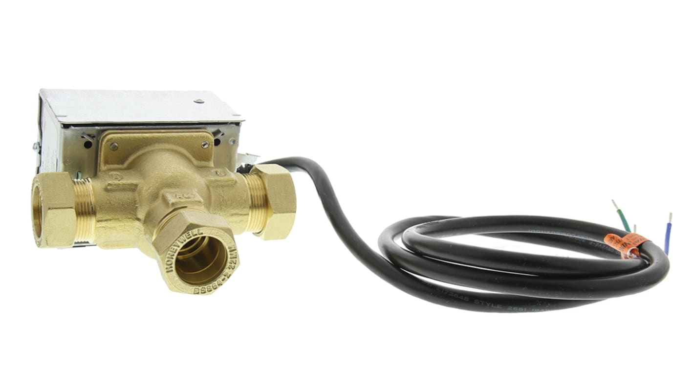 Honeywell 230 V ac 3 port Motorised & Actuated Valve, 22mm Pipe Size, 8.6 bar