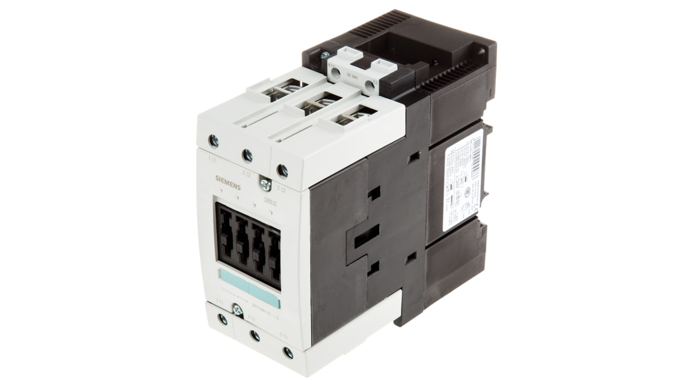 Siemens 3RT1 Series Contactor, 24 V dc Coil, 3-Pole, 95 A, 45 kW, 3NO, 400 V ac