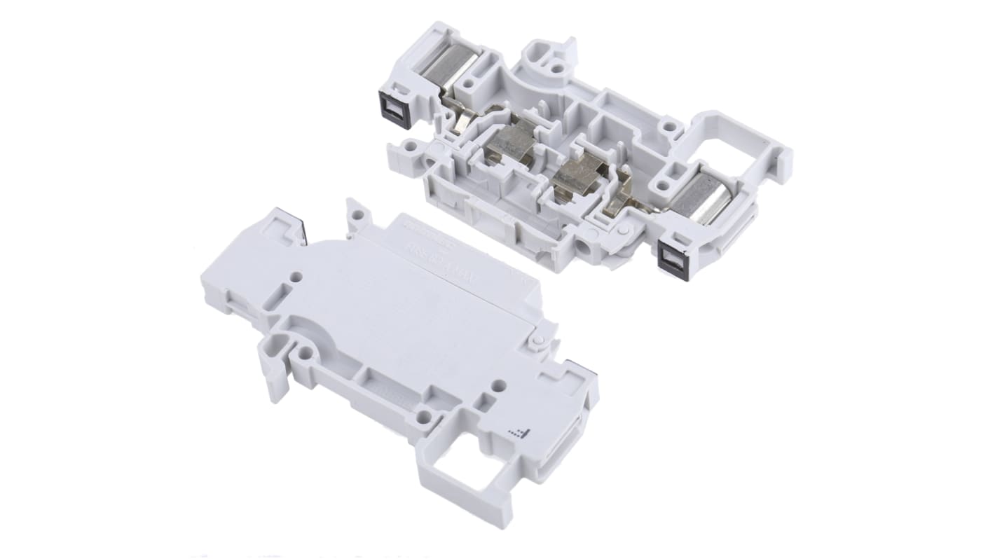 Entrelec D Series Grey Fused DIN Rail Terminal, 2.5mm², Screw Termination, Fused