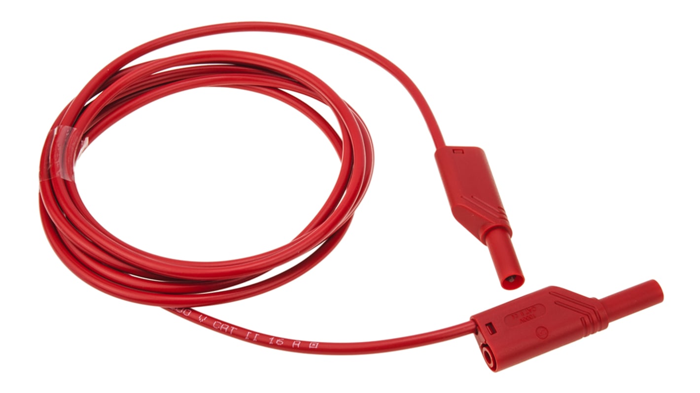 Hirschmann Test & Measurement, 16A, 1000V ac/dc, Red, 2m Lead Length