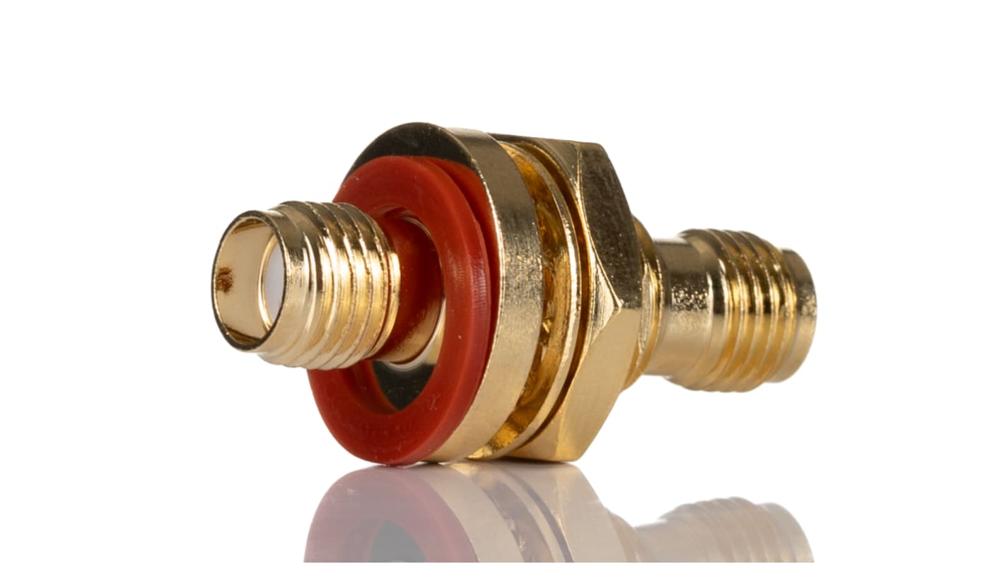 Adaptador coaxial RS PRO 50Ω, Hembra Recto SMA a Hembra SMA, 18GHz Coaxial Oro