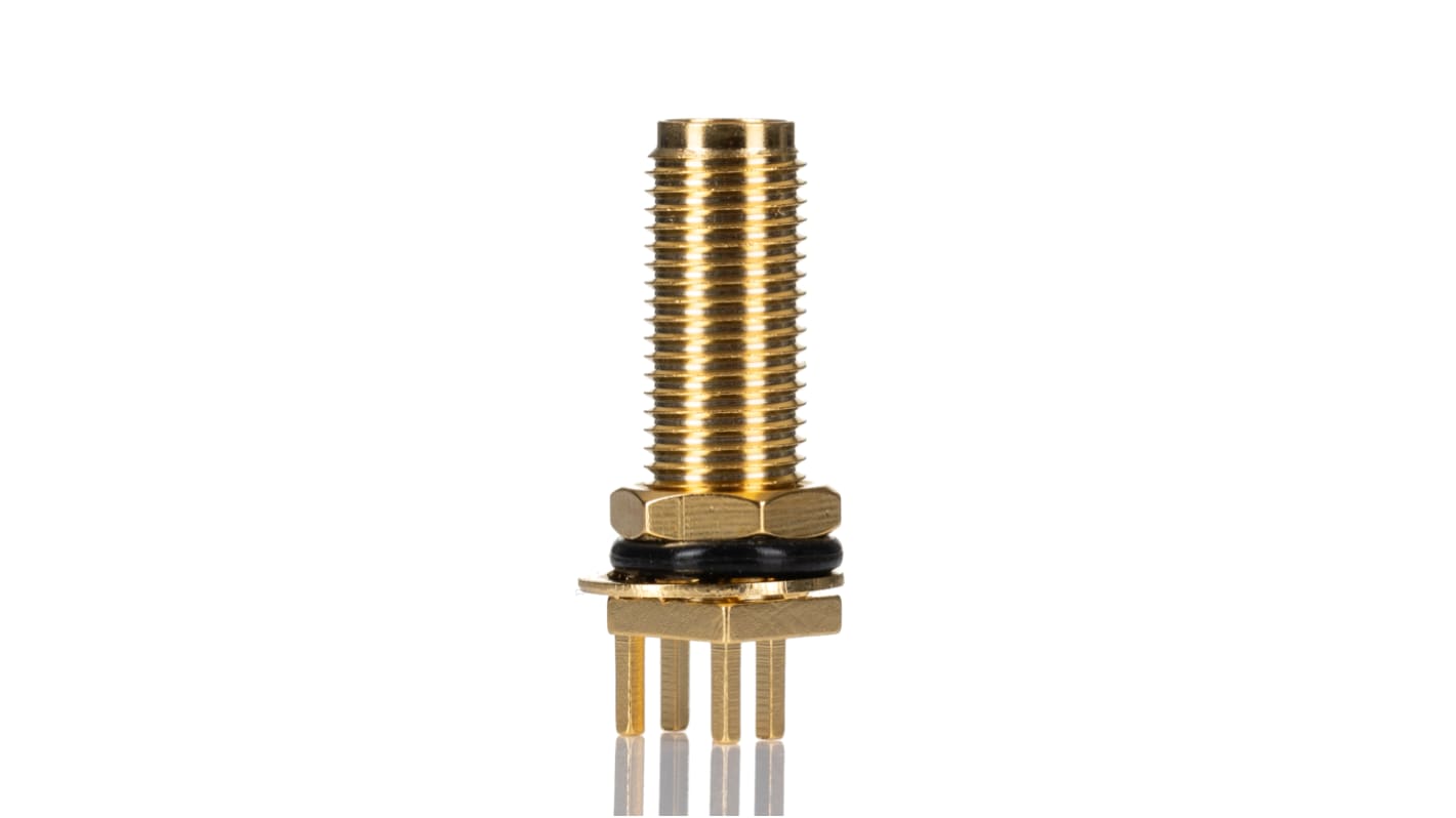 RS PRO, Jack Panel Mount SMA Connector, 50Ω, Solder Termination, Straight Body
