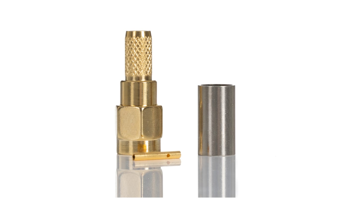 RS PRO Stecker Koaxialsteckverbinder SMA-Steckverbinder, Kabelmontage Crimp-Anschluss, für RG58/U-Kabel, 50Ω, Gerade