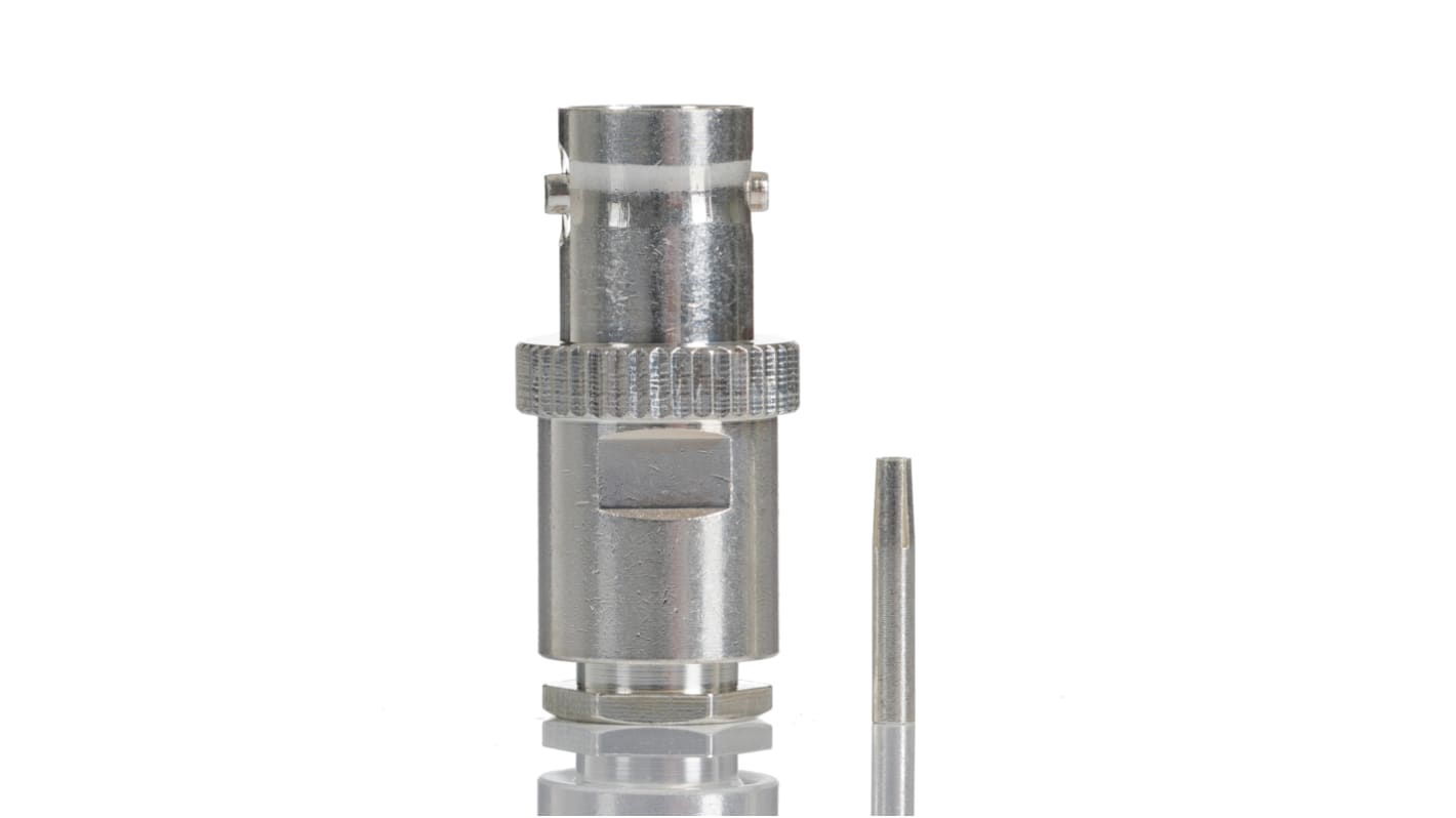 RS PRO Buchse Koaxialsteckverbinder BNC-Steckverbinder, Kabelmontage Klemm-Anschluss, für RG58A-Kabel, 50Ω, Gerade