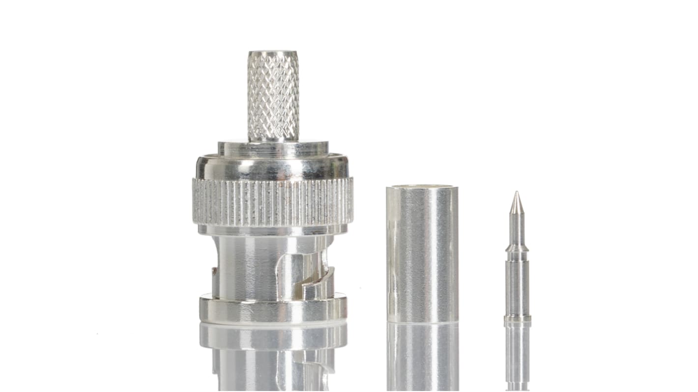 RS PRO, Plug Cable Mount BNC Connector, 50Ω, Crimp Termination, Straight Body