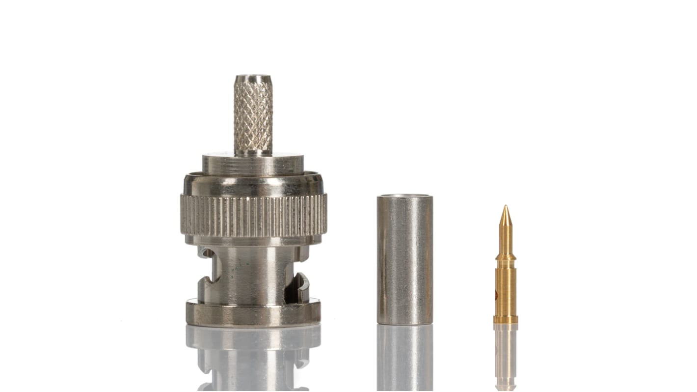 RS PRO, Plug Cable Mount BNC Connector, 75Ω, Crimp Termination, Straight Body