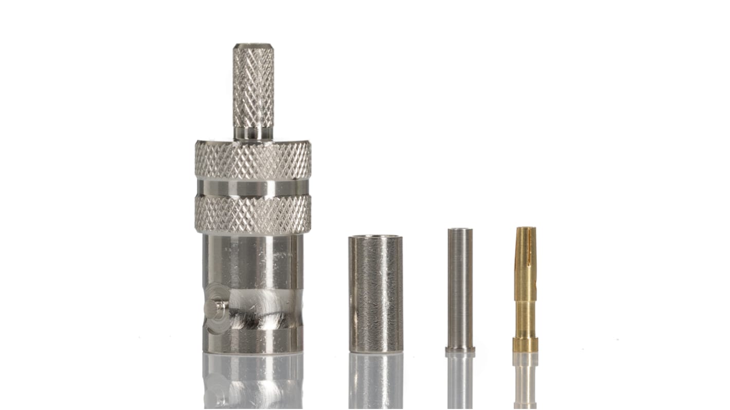 RS PRO Buchse Koaxialsteckverbinder BNC-Steckverbinder, Kabelmontage Crimp-Anschluss, für RG174U-Kabel, 50Ω, Gerade