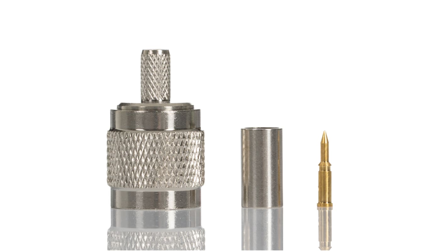 RS PRO Stecker Koaxialsteckverbinder TNC-Steckverbinder, Kabelmontage Crimp-Anschluss, für RG58/U-Kabel, 50Ω, Gerade