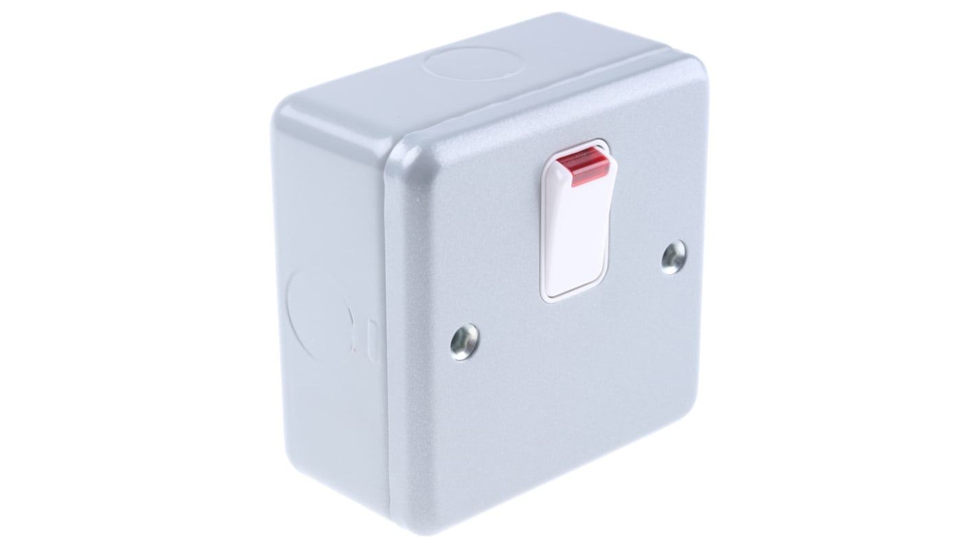 MK Electric Silver Metal Clad Switch, 1 Gang, Metalclad